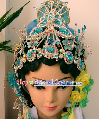 Chinese Beijing Opera Buddhist Nun Headgear Traditional Peking Opera Wig Sheath and Hair Accessories for Women