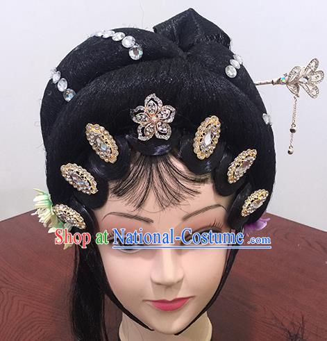 Chinese Beijing Opera Rich Countess Headgear Traditional Peking Opera Wig Sheath and Hair Accessories for Women