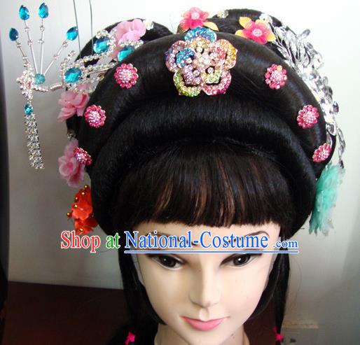 Chinese Beijing Opera Peri Princess Headgear Traditional Peking Opera Wig Sheath and Hair Accessories for Women