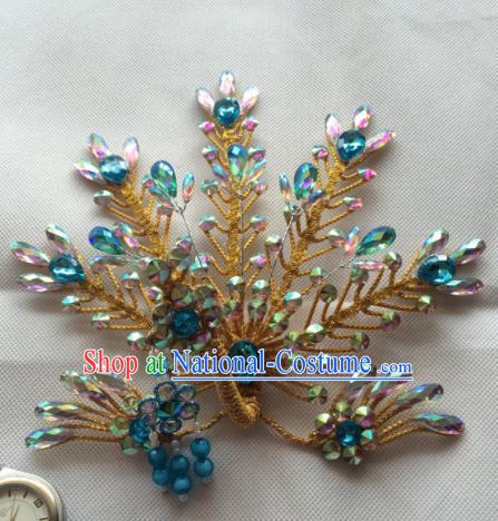 Chinese Beijing Opera Princess Golden Phoenix Hairpins Traditional Peking Opera Diva Hair Accessories for Women