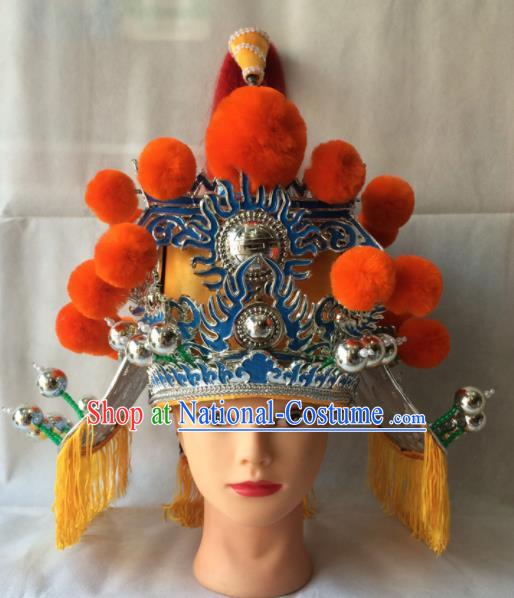 Chinese Beijing Opera Royal Highness Helmet Traditional Peking Opera Minister Hat Headwear for Men