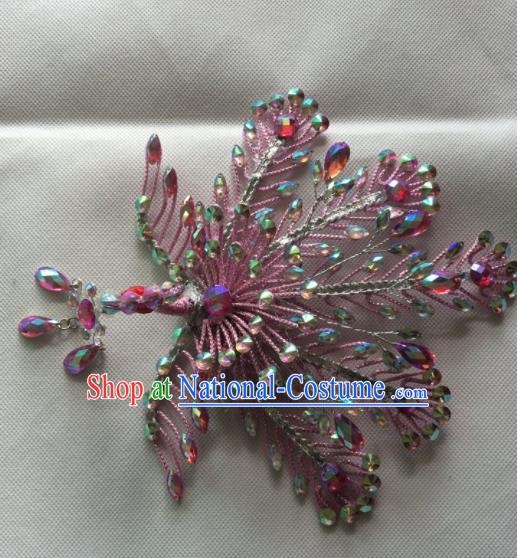 Chinese Beijing Opera Queen Phoenix Hair Crown Hairpins Traditional Peking Opera Diva Hair Accessories for Women