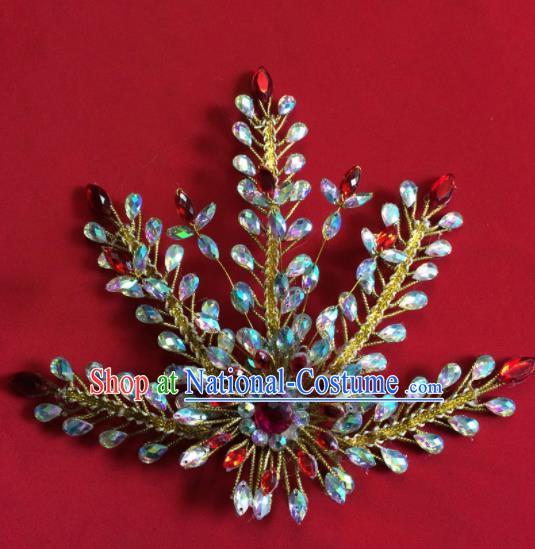 Chinese Ancient Princess Crystal Phoenix Hairpin Traditional Peking Opera Actress Hair Accessories for Women