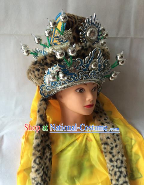 Chinese Beijing Opera Emperor Hat Traditional Peking Opera Imperator Headwear for Men