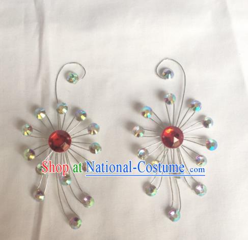 Chinese Beijing Opera Diva Crystal Hair Claw Hairpins Traditional Peking Opera Hair Accessories for Women