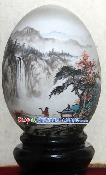 Chinese Wonder Hand Painted Landscape Colorful Egg