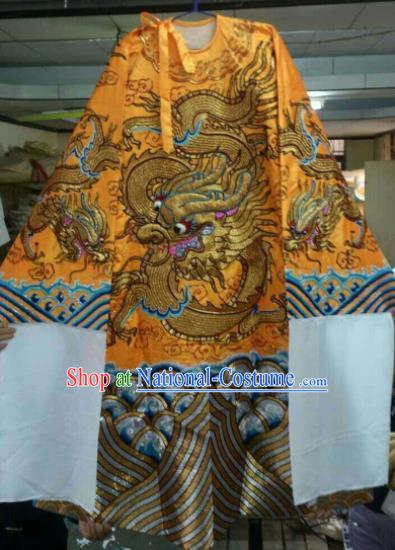 Chinese Beijing Opera Emperor Golden Embroidered Robe Traditional Peking Opera General Costume for Men