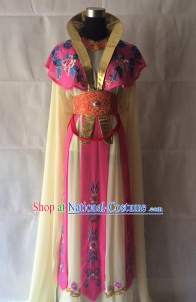 Chinese Beijing Opera Royal Princess Rosy Dress Traditional Peking Opera Empress Costume for Women