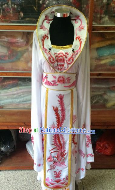 Chinese Beijing Opera Queen White Dress Traditional Peking Opera Empress Costume for Women