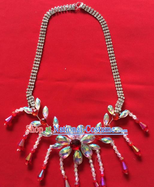 Chinese Beijing Opera Princess Necklace Traditional Peking Opera Diva Tassel Accessories for Women