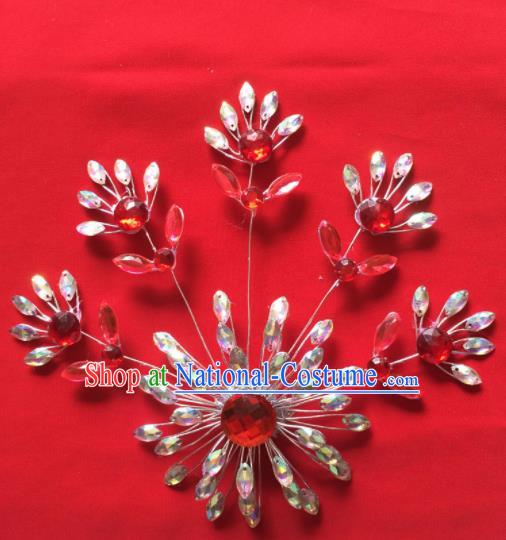 Chinese Beijing Opera Actress Crystal Hair Claw Hairpins Traditional Peking Opera Princess Hair Accessories for Women