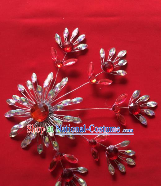 Chinese Beijing Opera Actress Crystal Hair Claw Hairpins Traditional Peking Opera Princess Hair Accessories for Women