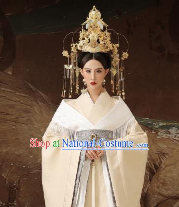 Chinese Ancient Imperial Consort Hanfu Dress Traditional Han Dynasty Court Lady Costumes and Headpiece for Women