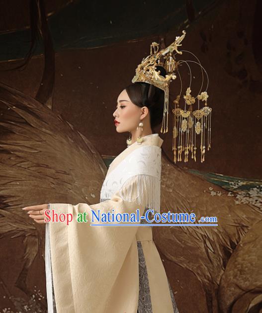 Chinese Ancient Imperial Consort Hanfu Dress Traditional Han Dynasty Court Lady Costumes and Headpiece for Women