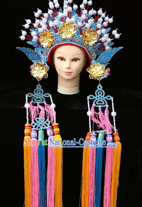 Chinese Beijing Opera Phoenix Coronet Traditional Peking Opera Bride Hat Hair Accessories for Women