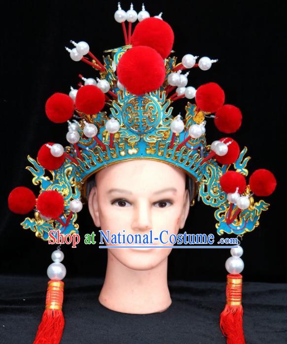 Chinese Beijing Opera Crown Prince Hat Traditional Peking Opera Emperor Hair Accessories for Men