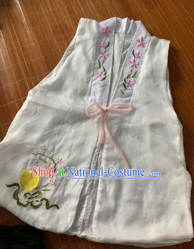 Chinese Ancient Nobility Lady White Vest Traditional Ming Dynasty Princess Costume for Women