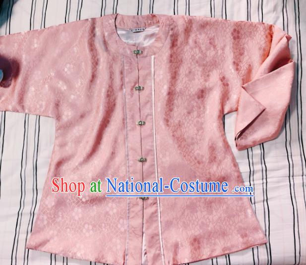 Chinese Ancient Nobility Lady Pink Blouse Traditional Ming Dynasty Princess Costume for Women