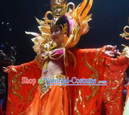 Chinese The Romantic Show of Songcheng Court Feast Dance Dress Stage Performance Costume for Women