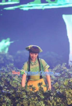 Chinese The Romantic Show of Songcheng Dance Green Dress Stage Performance Costume for Women