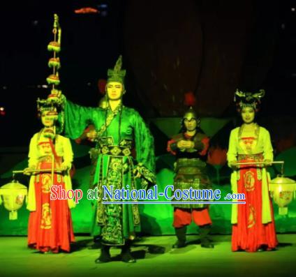 Chinese The Dream of Tang Dynasty Eunuch Gao Lishi Stage Performance Dance Costume for Men