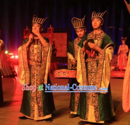 Chinese The Dream of Tang Dynasty Palace Eunuch Stage Performance Dance Costume for Men