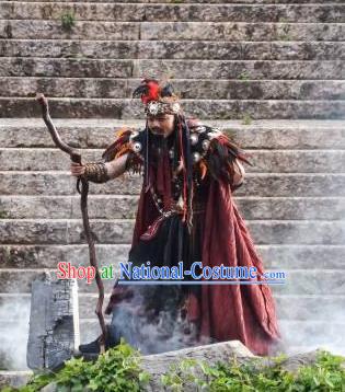 Chinese Love Song of Lijiang Ancient Donald Stage Performance Dance Costume for Men