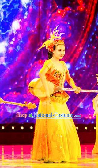 Chinese Back to the Silk Road Uyghur Nationality Dance Dress Stage Performance Ethnic Costume for Women