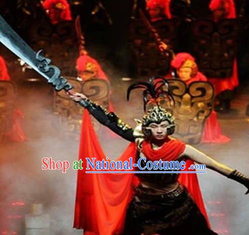 Chinese Chinese The Mystery Show of Huizhou Ancient General Armor Stage Performance Dance Costume for Men