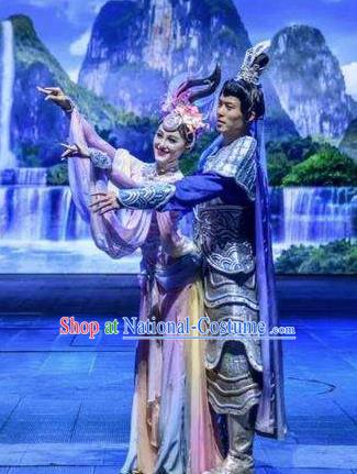 Chinese The Romantic Show of Guilin Stage Show Dance Armor Costumes for Women for Men