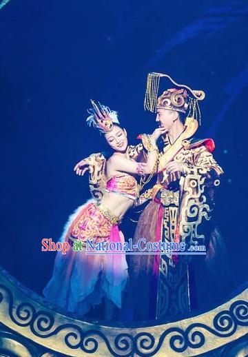 Chinese The Romantic Show of Tanhe Emperor and Imperial Consort Stage Performance Dance Costumes for Women for Men