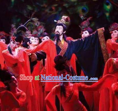 Chinese The Romantic Show of Tanhe Stage Performance Scholar Dance Costume for Men