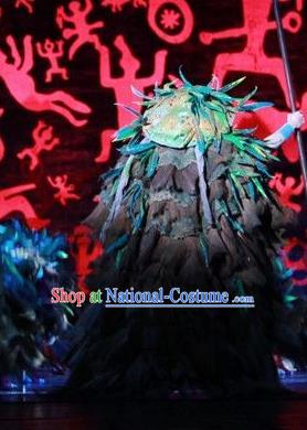 Chinese The Ship Legend of Huashan Zhuang Nationality Stage Performance Dance Costume for Men