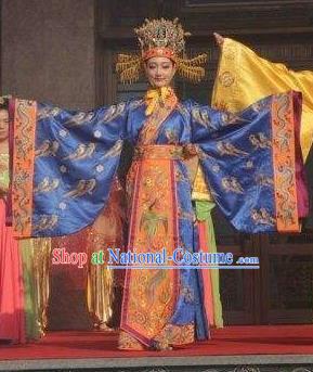 Chinese Back to Song Dynasty Queen Empress Dance Dress Stage Performance Costume and Headpiece for Women