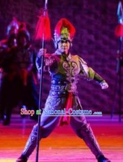 Chinese Back to Song Dynasty General Armor Stage Performance Dance Costume for Men