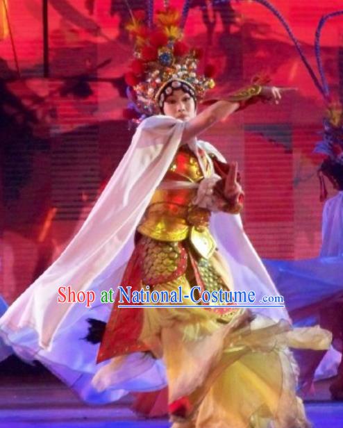 Chinese Back to Song Dynasty Peking Opera Female General Armor Stage Performance Costume for Women