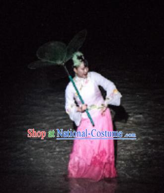 Chinese Dreaming In Hometown Wuyuan Classical Dance Dress Stage Performance Wedding Costume and Headpiece for Women