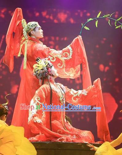 Chinese Magic Ganpo Peking Opera Wedding Bride and Bridegroom Stage Performance Dance Costumes for Women for Men