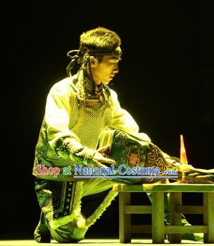 Chinese Impression of Going East To Native Land Mongol Nationality Hero Stage Performance Dance Costume for Men