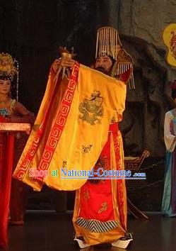 Chinese Mount Tai Worship Ceremony Tang Dynasty Emperor Stage Performance Dance Costume for Men