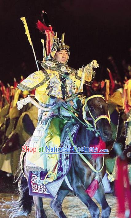 Chinese Kangxi Ceremony Qin Dynasty Emperor Kangxi Body Armor Stage Performance Dance Costume for Men