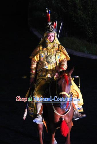 Chinese Kangxi Ceremony Qin Dynasty Emperor Xuanye Body Armor Stage Performance Costume for Men