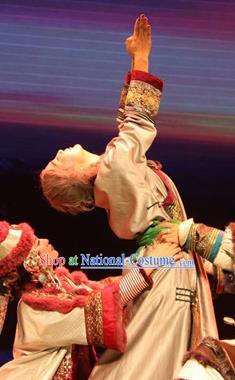 Chinese Impression of Going East To Native Land Mongol Nationality Torghut Dance Dress Stage Performance Costume for Women