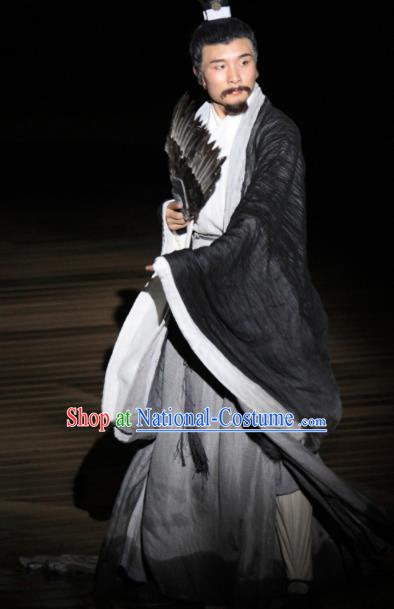 Chinese The Legend of Zhugeliang Three Kingdoms Period Dance Stage Performance Costume for Men