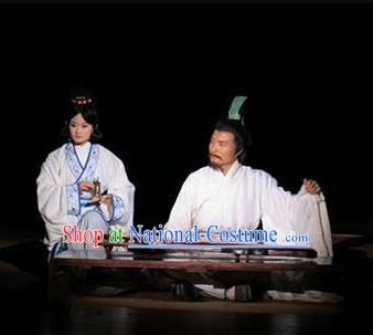 Chinese The Legend of Zhugeliang Three Kingdoms Military Counsellor Period Dance Stage Performance Costume for Men