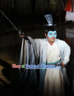 Chinese The Legend of Zhugeliang Three Kingdoms Period Lv Bu Dance Stage Performance Costume for Men