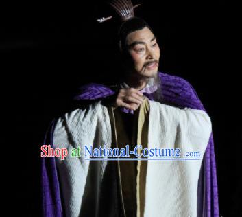 Chinese The Legend of Zhugeliang Three Kingdoms Period Liu Bei Dance Stage Performance Costume for Men