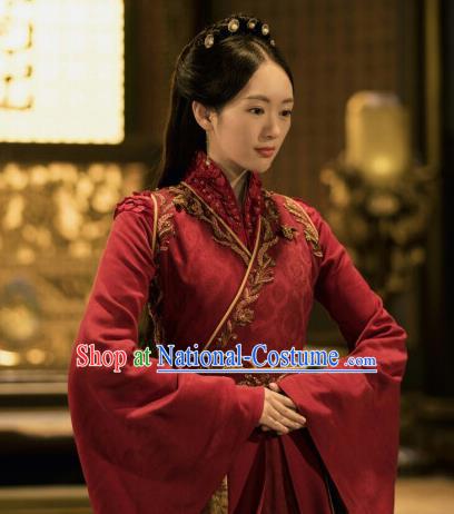 Drama Ever Night Ancient Chinese Royal Princess Red Dress Traditional Tang Dynasty Infanta Costumes for Women