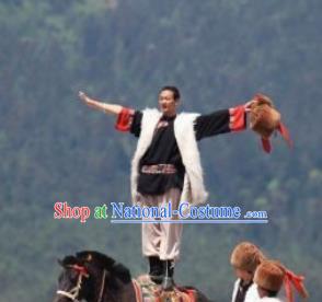 Chinese Impression of Lijiang Naxi Nationality Ethnic Dance Stage Performance Costume for Men