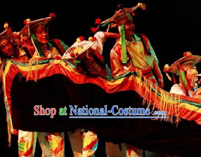 Chinese Impression of Lijiang Naxi Nationality Ethnic Ceremony Dance Stage Performance Costume for Men